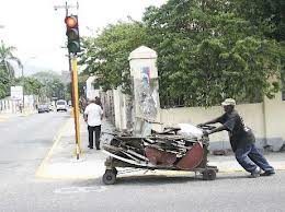 Handcart laden with scrap metal