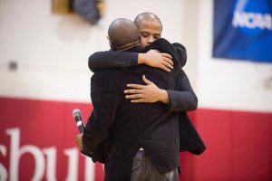 Mike Beckles and student leader Michael Haynes