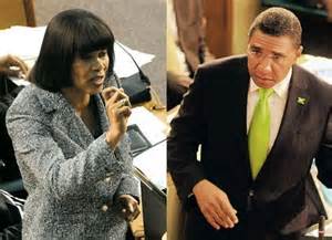 Jamaica's Prime Minister Portia Simpson Miller and Leader of the Opposition Andrew Holness