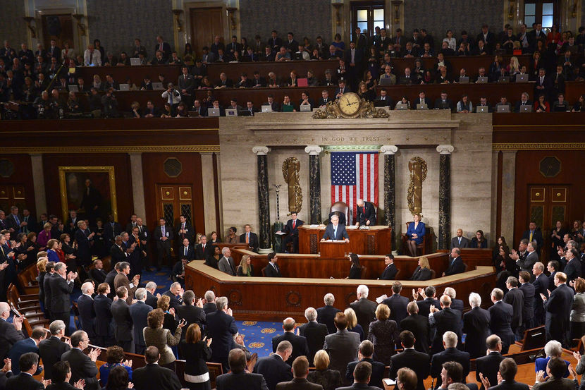 Republicans who never rises and clay for their own President gives Netanyahu several standing ovations