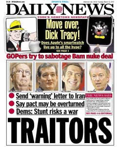 The New York Daily news did not bother with pleasantries