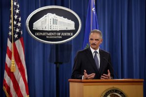 Attorney General Eric Holder discusses the Justice Department's Ferguson investigations on March 4, 2015. (Photo: Chip Somodevilla/Getty Images