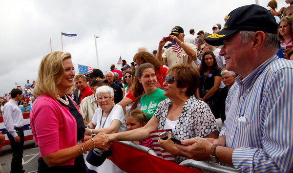 A typical Lilly-white crowd as this one which greeted Mitt Romney's wife in 2012..