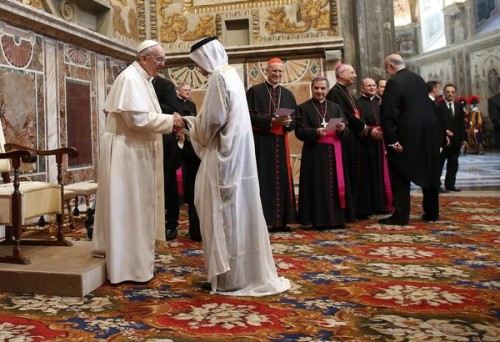 Pope Francis is seeking to unify all faiths to achieve “peace and safety.”
