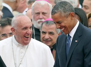 A light moment between the Pope and the Prez....