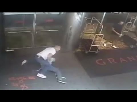 CCTV footage: NYPD officer slams tennis star James Blake