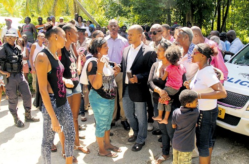 Minister of National Security Peter Bunting meets residents of Campbellton, Hanover