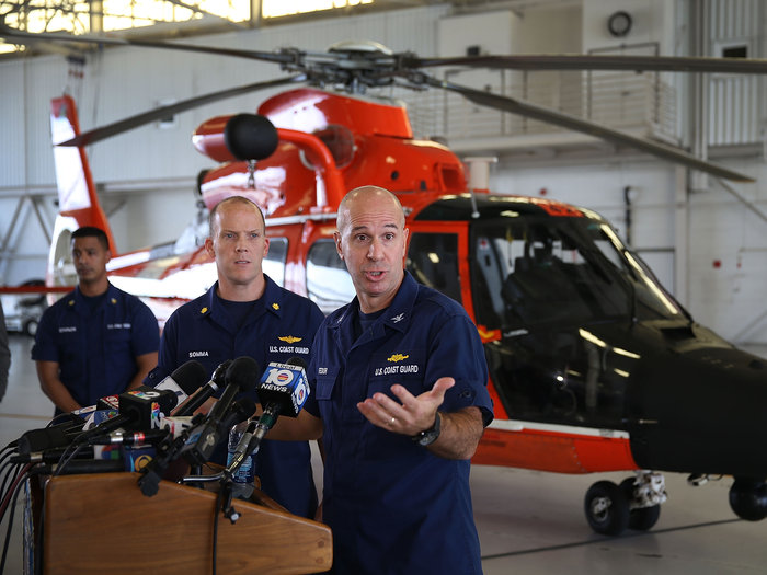 U.S. Coast Guard Capt. Mark Fedor speaks to the media about the sinking of the container ship El Faro. The Coast Guard has concluded that the ship sank after encountering Hurricane Joaquin on Thursday.