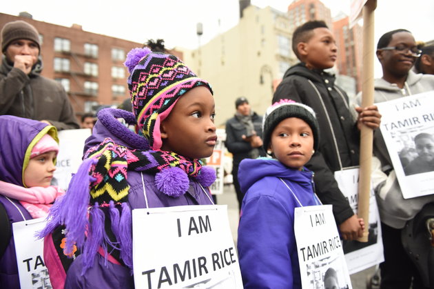 Children march in New York on Nov. 22, 2015, the one-year anniversary of Tamir Rice's death at the hands of Cleveland police.