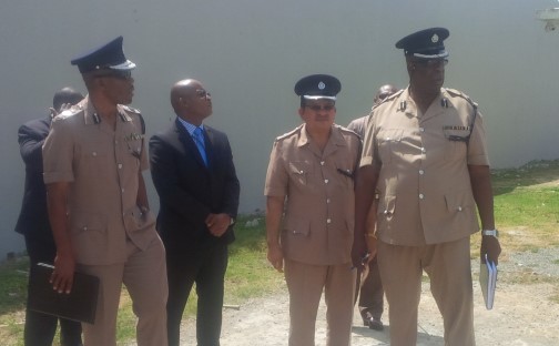 Police Commissioner Dr Carl Williams with some of his top officers.