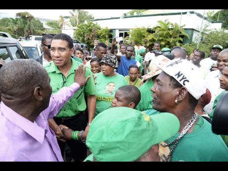 Andrew Holness on the Campaign trail....