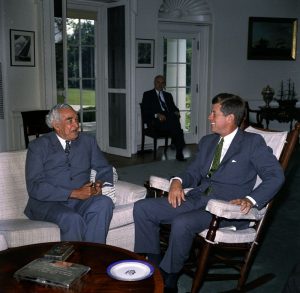 . Kennedy with Prime Minister of Jamaica, Sir Alexander Bustamante