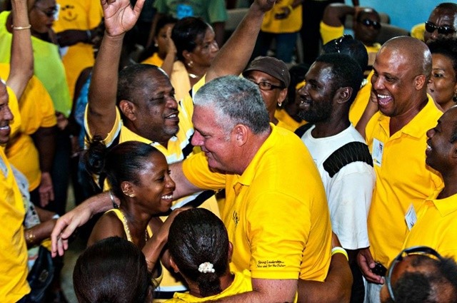 UWP Party Leader Allen Chastanet greet party supporters. - See more at: http://www.stlucianewsonline.com/united-workers-party-congratulates-the-jamaica-labor-party/#sthash.xTclsoYw.dpuf