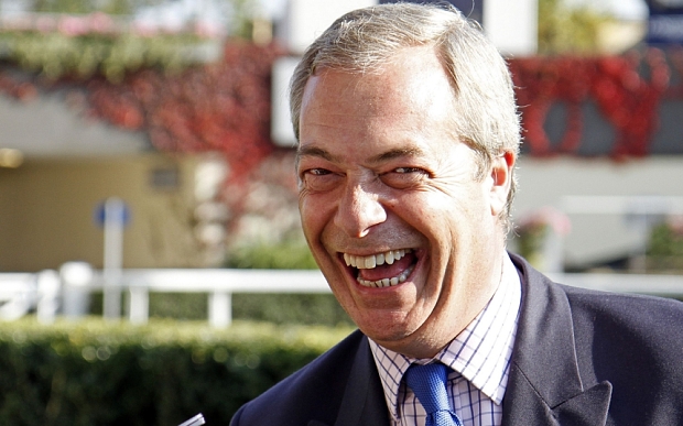 Mandatory Credit: Photo by Steven Cargill/racingfotos.c/REX Shutterstock (5212386i) NIGEL FARAGE enjoying the racing at Ascot Horse Racing - 2 Oct 2015